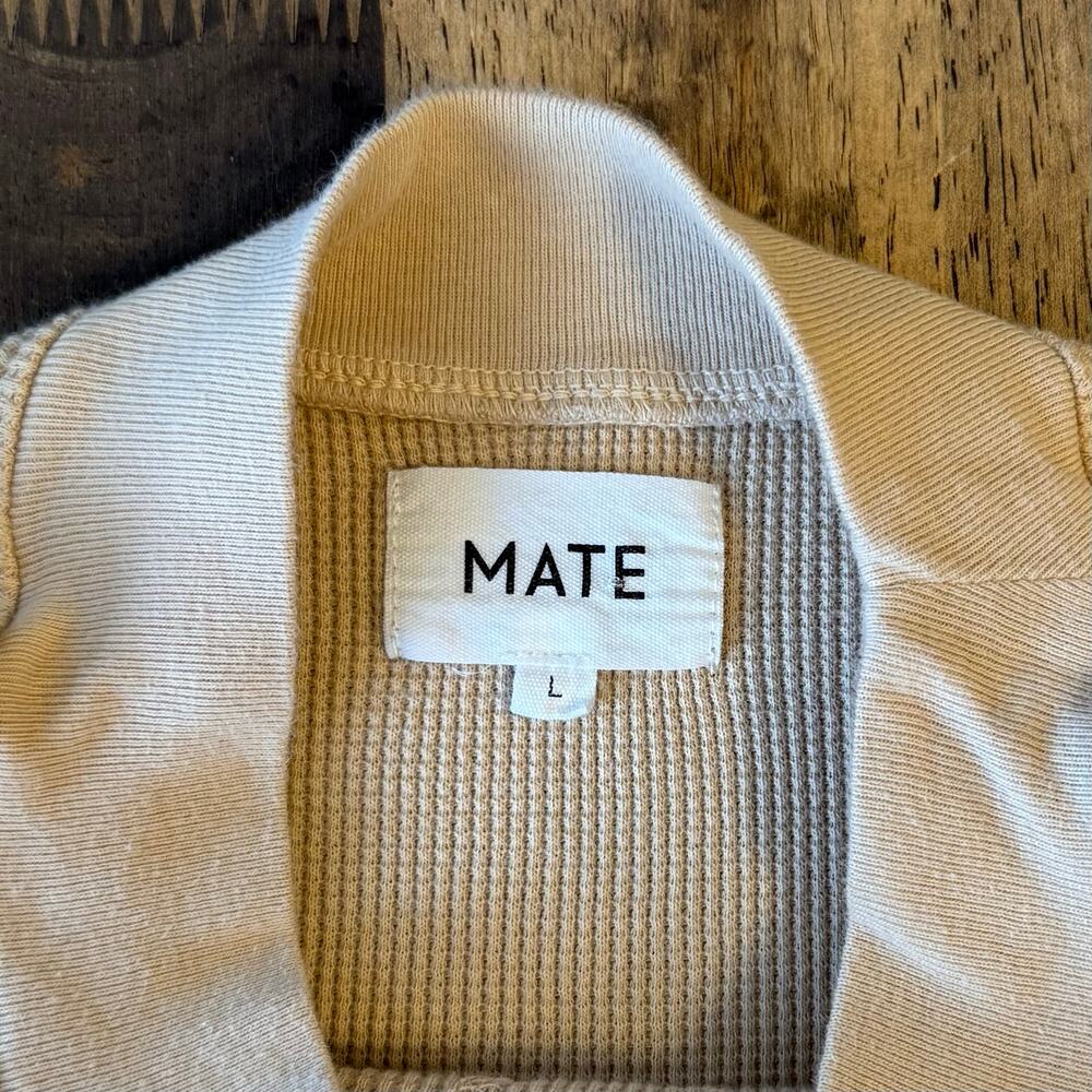 MATE Spencer Thermal Shirt Waffle Knit Crewneck Long Sleeve Bone Women’s Large - Picture 3 of 9